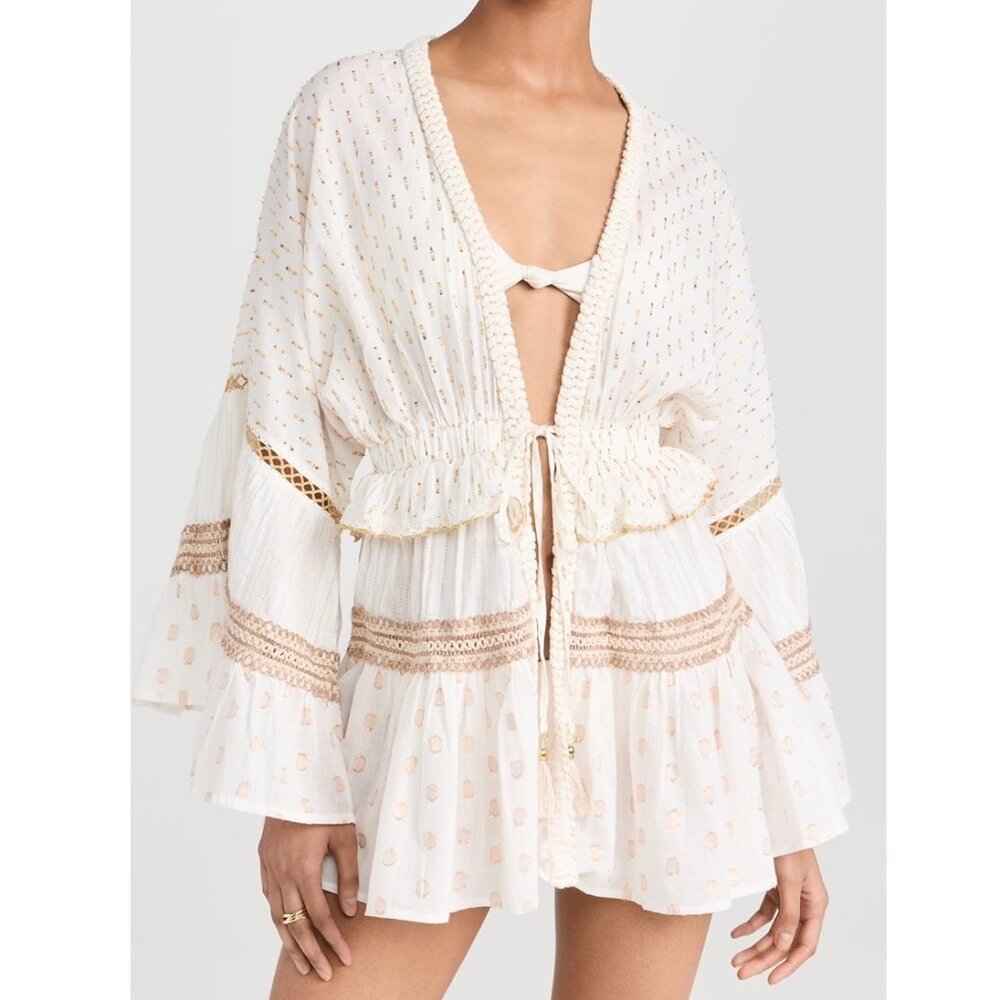 Ramy Brook White and Gold Top / Coverup